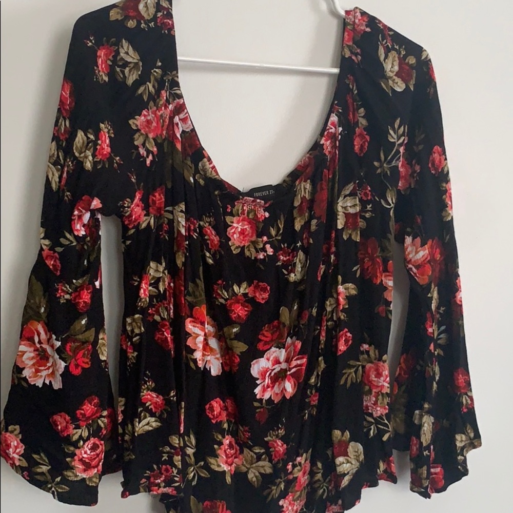 Forever 21 3X off shoulder floral top
